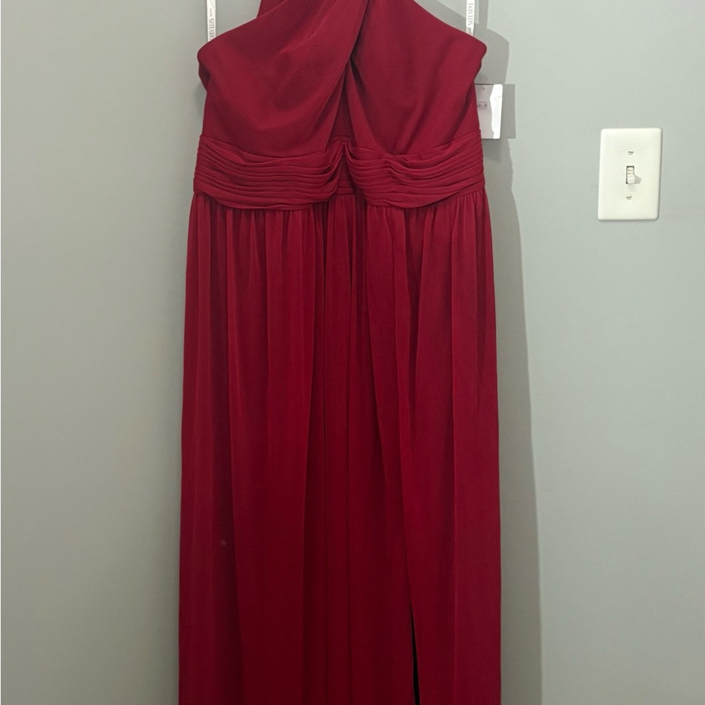 David's Bridal Red Halter Maxi Dress - Picture 5 of 11